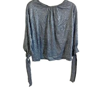 FAVLUX Fashion Women's Black Sparkly Blouse Sz S Sparkly NYE Dress Up Classic